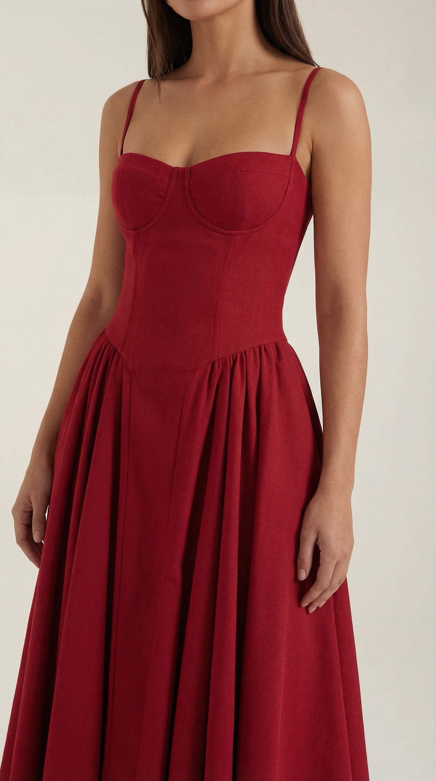 Corset Midi Dress in Elegant Fabric - Perfect for Formal Events and Special Occasions