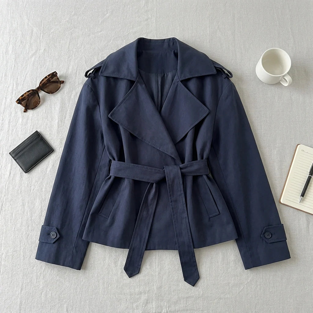 Varelle - Structured Belted Short Trench Coat